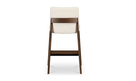 Deco Walnut Counter Stool White PVC by Moe's Home at Eve Furniture