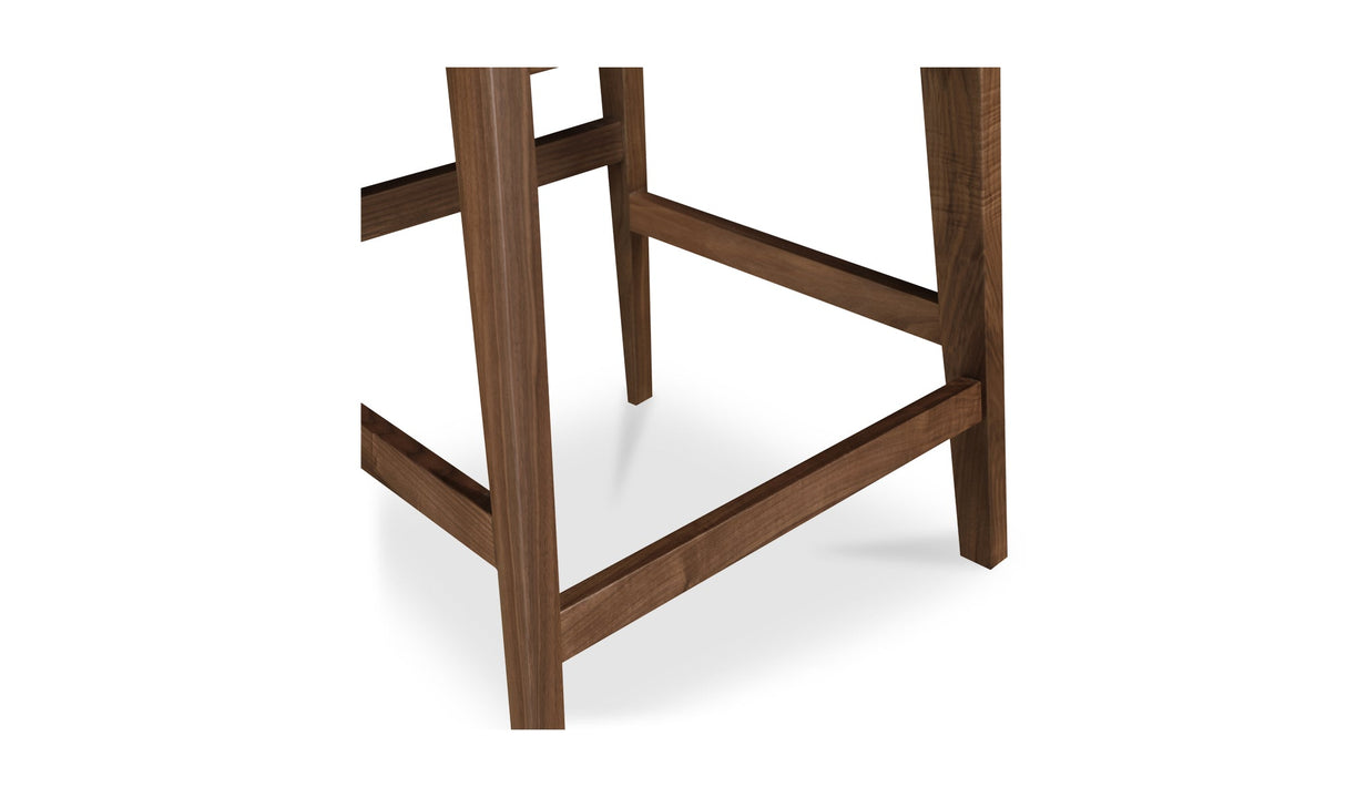Deco Walnut Counter Stool White PVC by Moe's Home at Eve Furniture