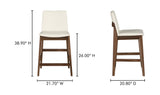 Deco Walnut Counter Stool White PVC by Moe's Home at Eve Furniture
