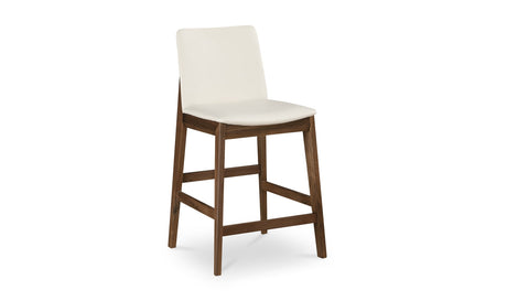 Deco Walnut Counter Stool White PVC by Moe's Home at Eve Furniture