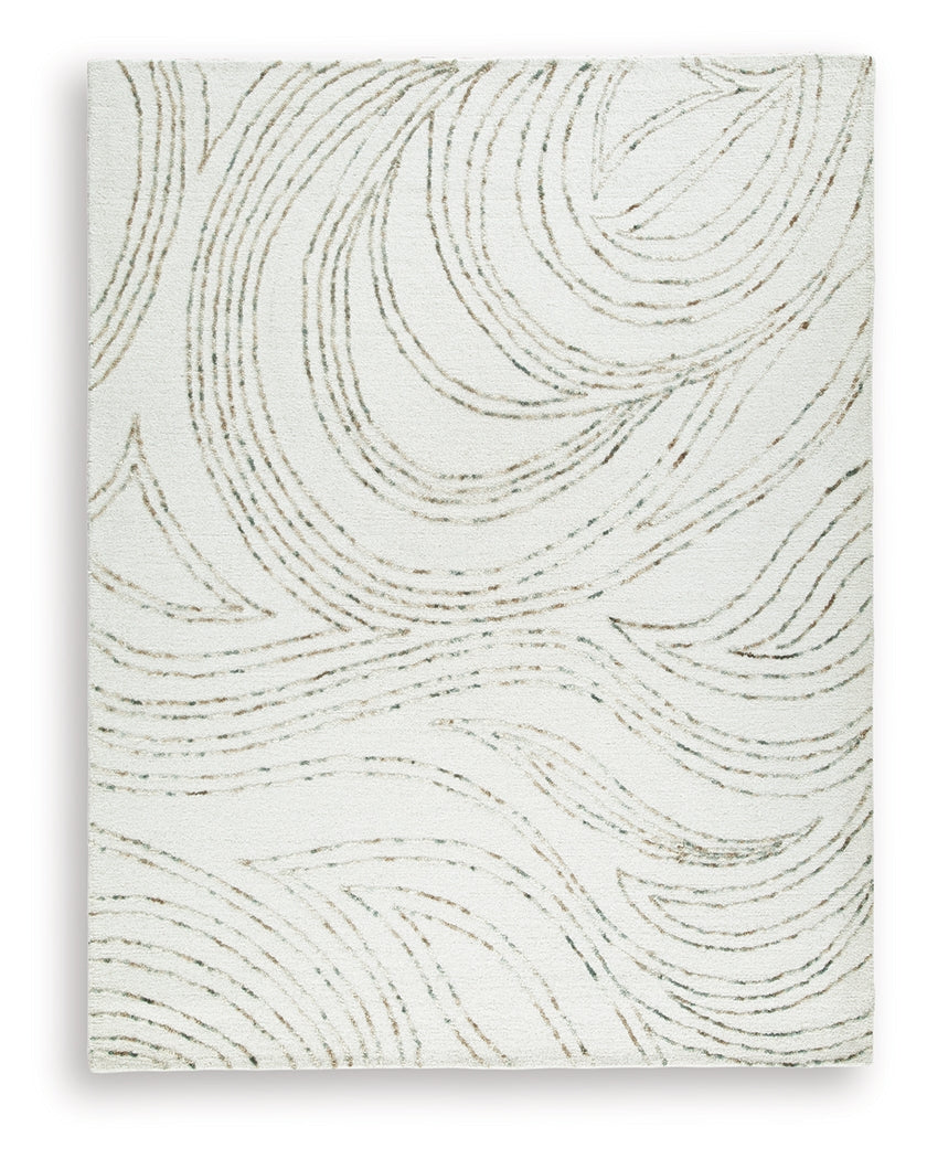 Deenbury Ivory/Green/Brown Large Rug by ASHLEY FURNITURE at Eve Furniture