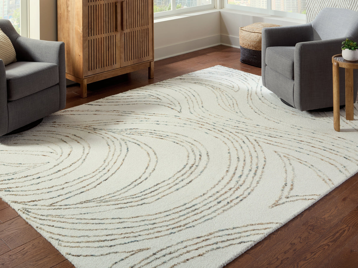 Deenbury Ivory/Green/Brown Large Rug by ASHLEY FURNITURE at Eve Furniture