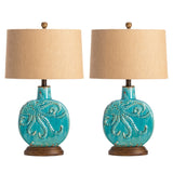 Deep Ocean Blue Table Lamp (Set of 2) by Crestview at Eve Furniture