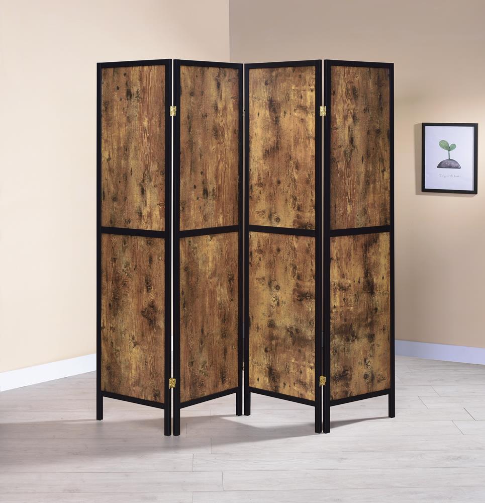 Deepika 4-Panel Folding Screen Antique Nutmeg/Black