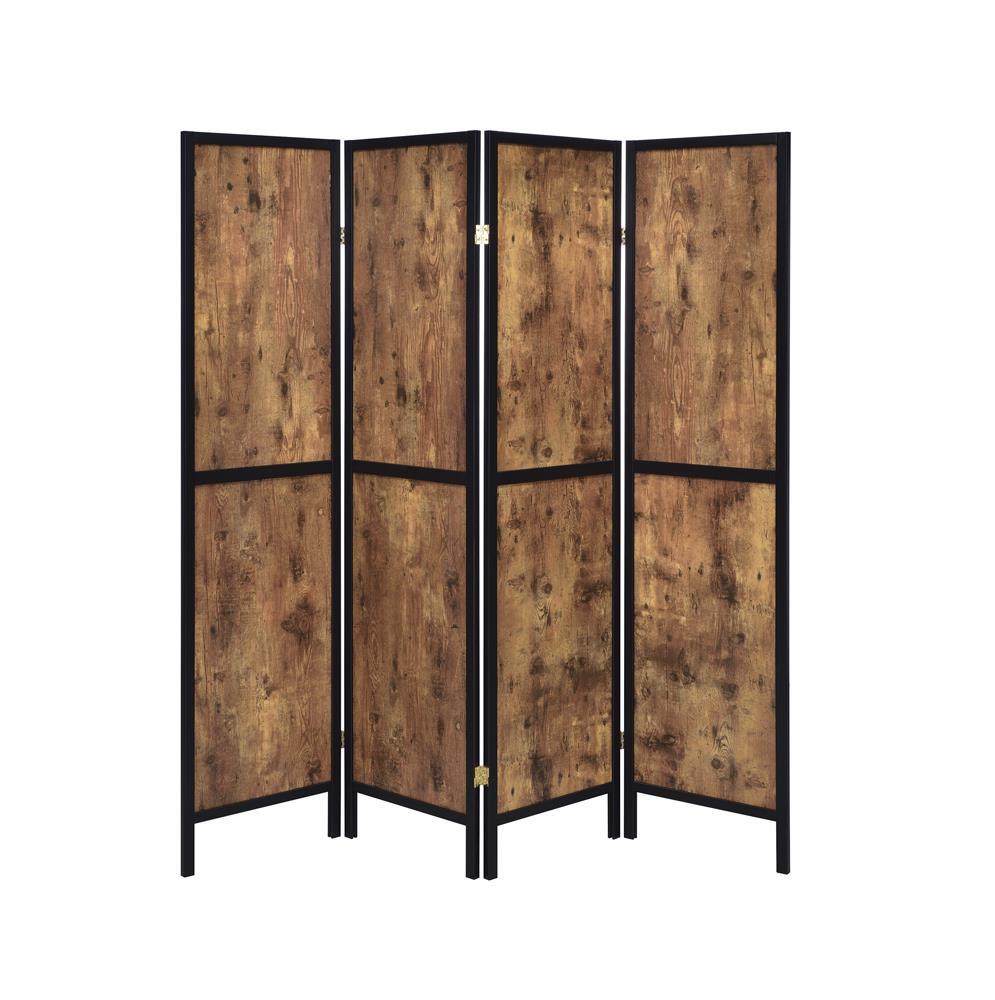 Deepika Antique Nutmeg/Black 4-Panel Folding Screen by Coaster at Eve Furniture
