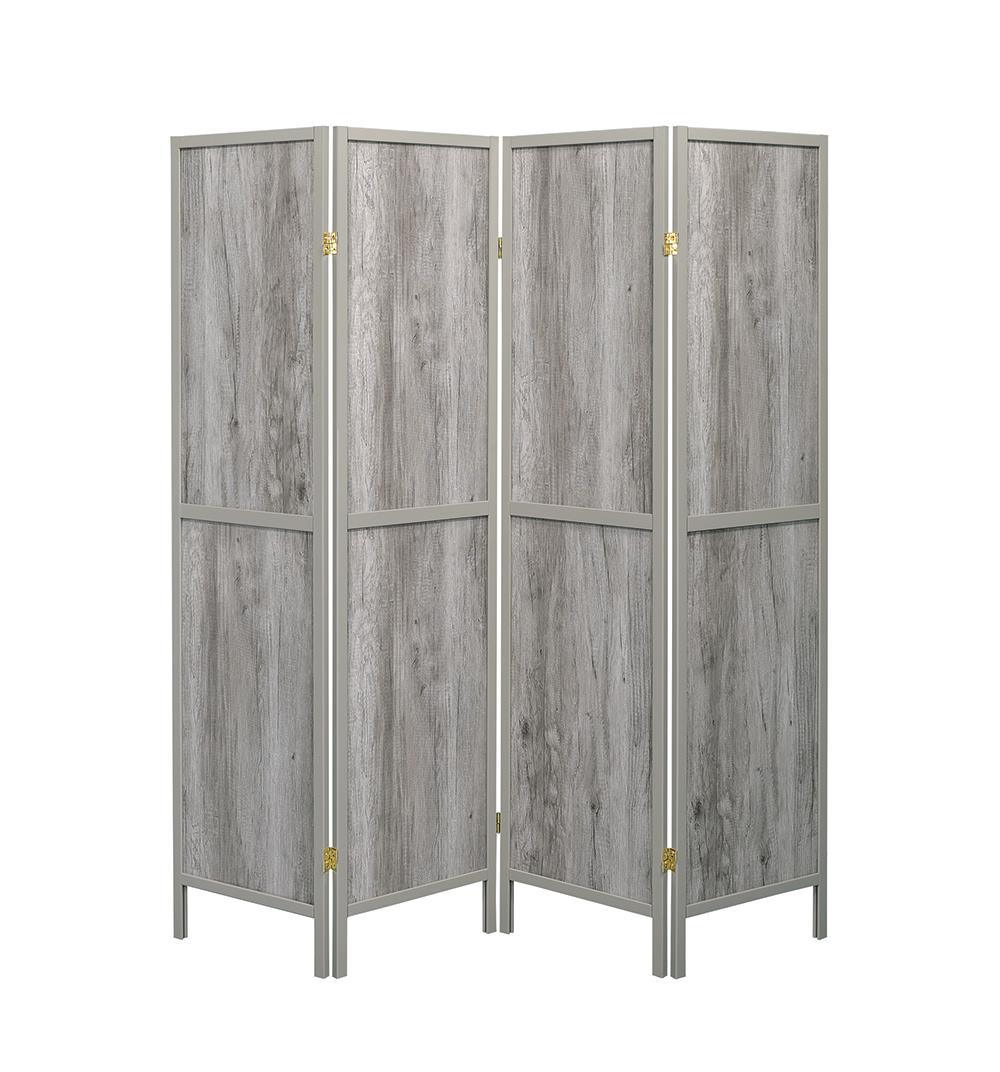 Deepika Gray Driftwood 4-Panel Folding Screen by Coaster at Eve Furniture