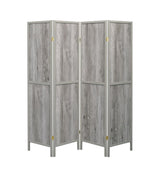 Deepika Gray Driftwood 4-Panel Folding Screen by Coaster at Eve Furniture