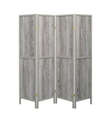 Deepika Gray Driftwood 4-Panel Folding Screen by Coaster at Eve Furniture