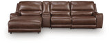 DeepWakes Canyon 4-Piece Reclining Sectional with Chaise and Storage Console by Ashley at Eve Furniture