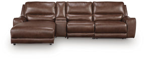 DeepWakes Canyon 4-Piece Reclining Sectional with Chaise and Storage Console by Ashley at Eve Furniture