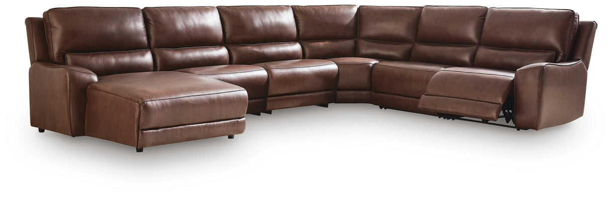 DeepWakes Canyon 6-Piece Reclining Sectional with Chaise by Ashley at Eve Furniture