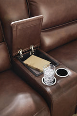 DeepWakes Canyon 7-Piece Reclining Sectional with Chaise and Storage Consoles by Ashley at Eve Furniture