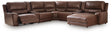 DeepWakes Canyon 7-Piece Reclining Sectional with Chaise and Storage Consoles by Ashley at Eve Furniture