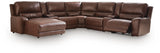 DeepWakes Canyon 7-Piece Reclining Sectional with Chaise and Storage Consoles by Ashley at Eve Furniture