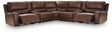 DeepWakes Canyon 7-Piece Reclining Sectional with Storage Consoles by Ashley at Eve Furniture