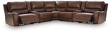 DeepWakes Canyon 7-Piece Reclining Sectional with Storage Consoles by Ashley at Eve Furniture