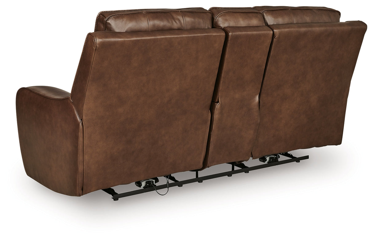 DeepWakes Canyon Power Reclining Loveseat with Console by Ashley at Eve Furniture