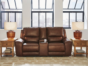 DeepWakes Canyon Power Reclining Loveseat with Console by Ashley at Eve Furniture