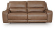 DeepWakes Caramel 2-Piece Reclining Loveseat by Ashley at Eve Furniture