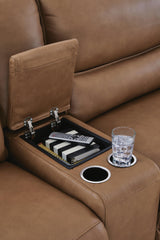 DeepWakes Caramel 3-Piece Power Reclining Sectional by Ashley at Eve Furniture