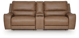 DeepWakes Caramel 3-Piece Power Reclining Sectional by Ashley at Eve Furniture