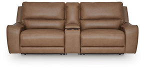 DeepWakes Caramel 3-Piece Power Reclining Sectional by Ashley at Eve Furniture