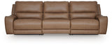 DeepWakes Caramel 3-Piece Power Reclining Sectional by Ashley at Eve Furniture