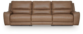 DeepWakes Caramel 3-Piece Power Reclining Sectional by Ashley at Eve Furniture