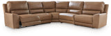 Deepwakes Caramel 5-Piece Power Reclining Sectional by Ashley at Eve Furniture
