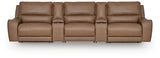 DeepWakes Caramel 5-Piece Power Reclining Sectional by Ashley at Eve Furniture