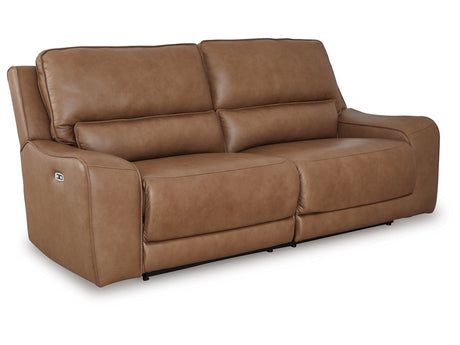 Deepwakes Caramel Power Reclining Sofa by Ashley at Eve Furniture
