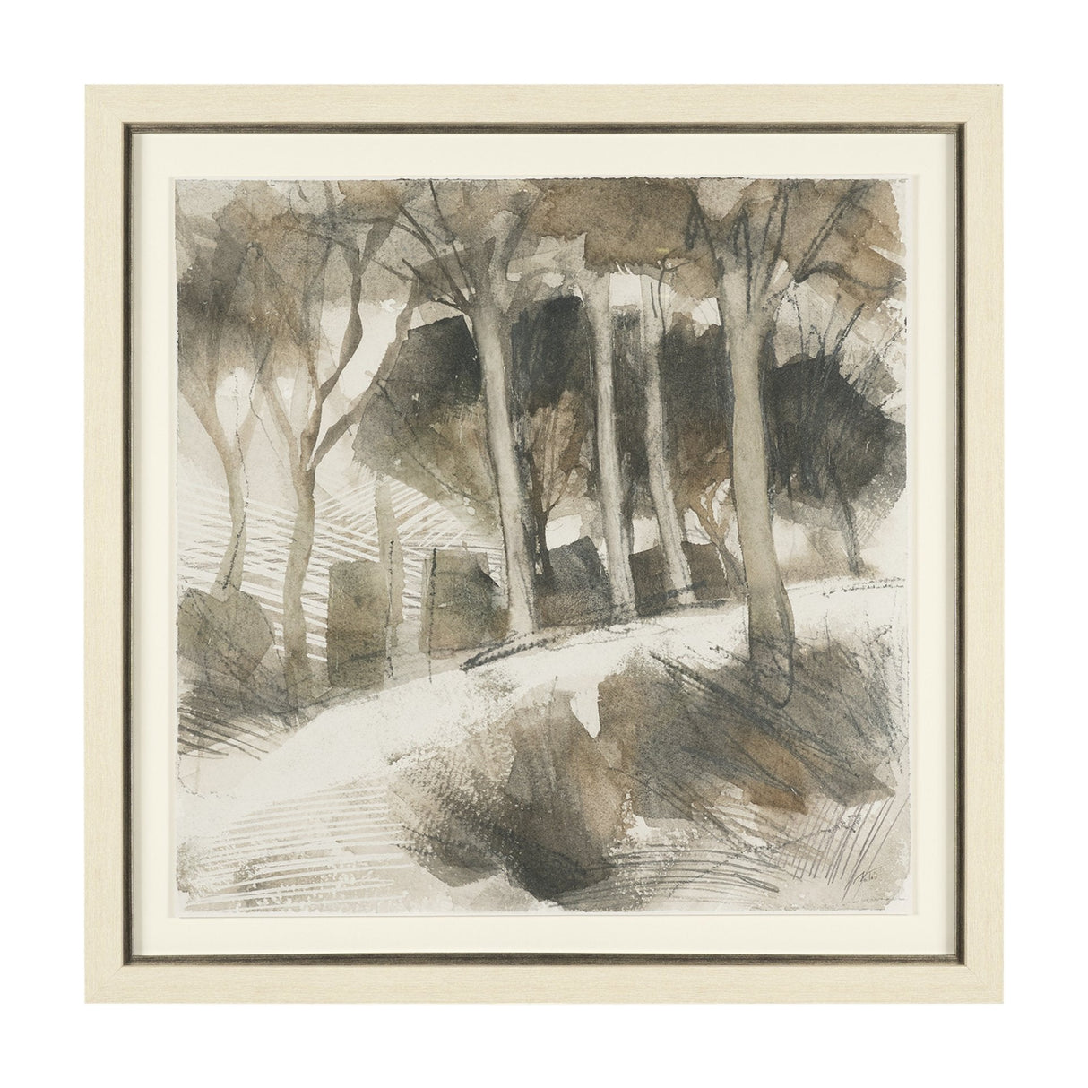 Deer Trail II by Mercana Studio Hand Embelished Textured Framed Artwork Matted under Glass by Mercana at Eve Furniture