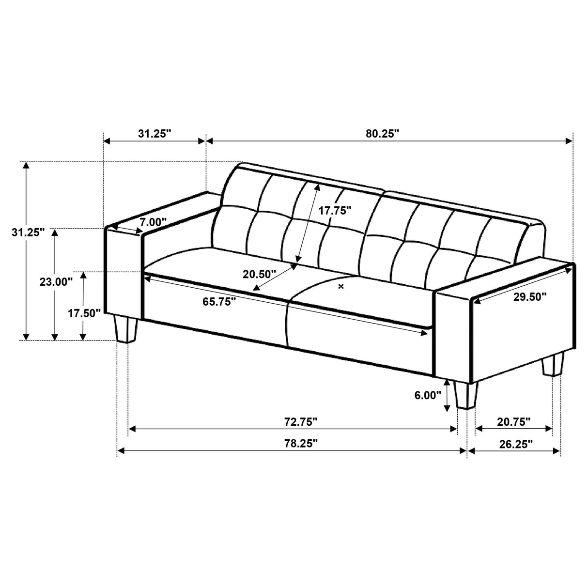 Deerhurst 2-piece Upholstered Tufted Track Arm Sofa Set Beige