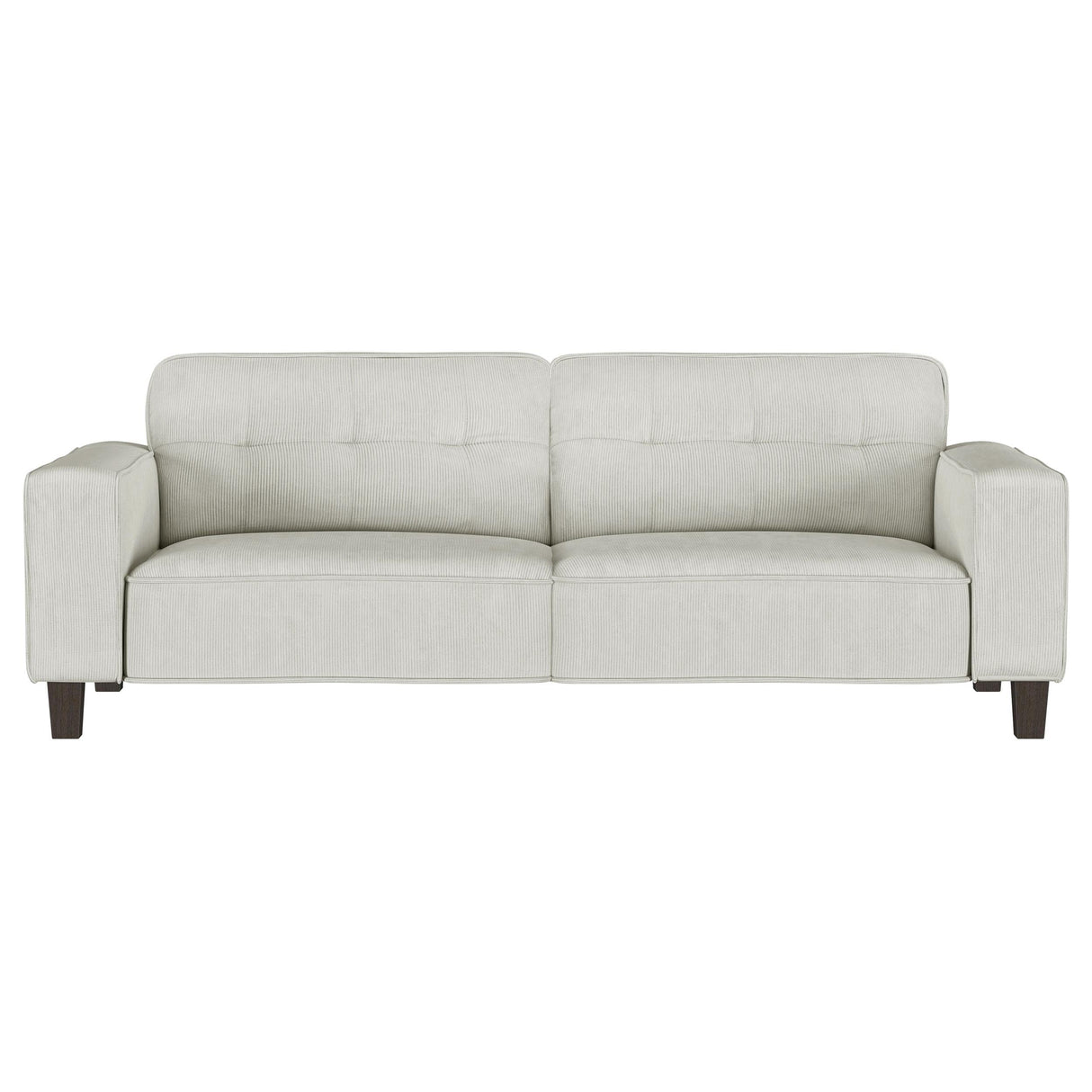 Deerhurst 2-piece Upholstered Tufted Track Arm Sofa Set Beige