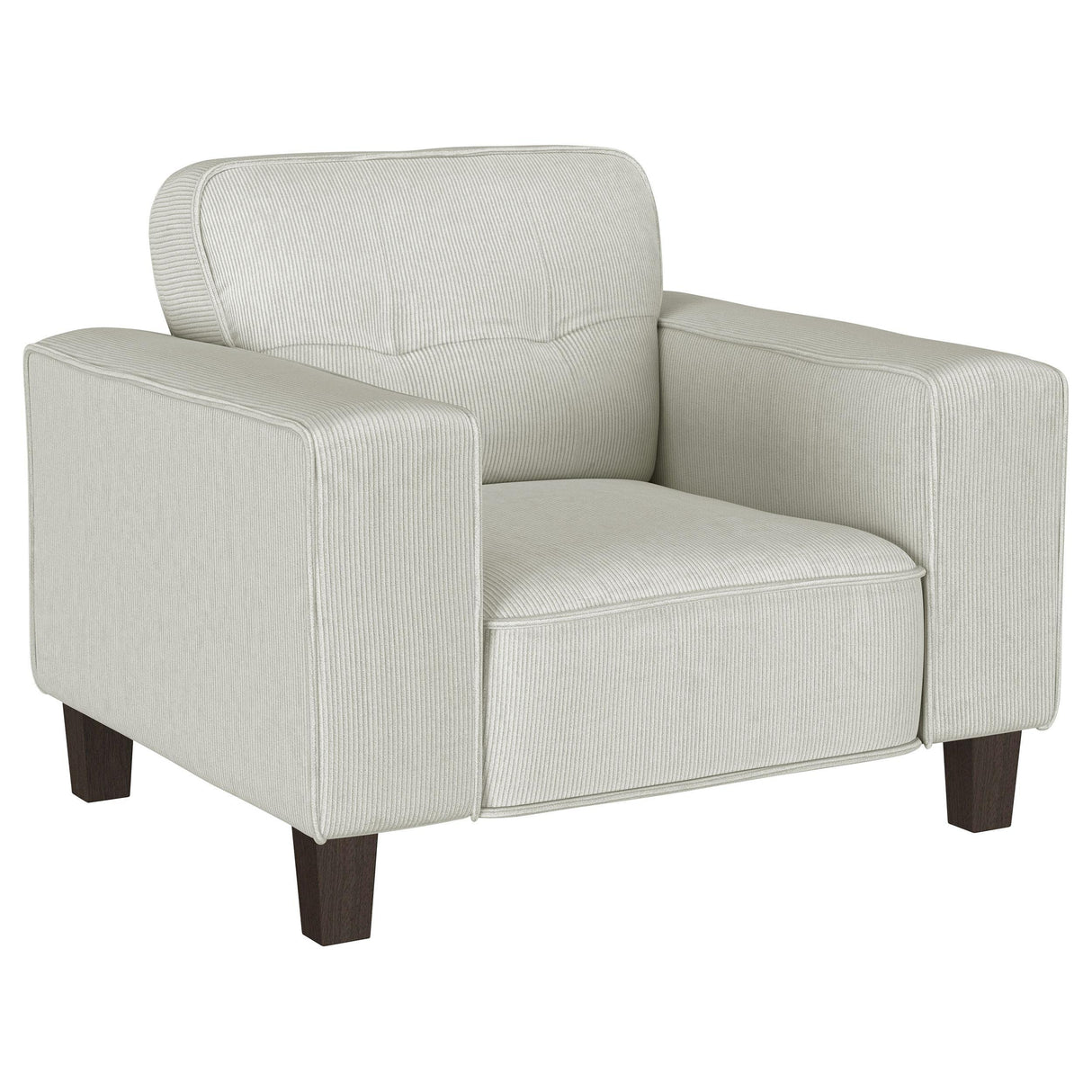 Deerhurst Beige Upholstered Tufted Track Arm Accent Chair by Coaster at Eve Furniture