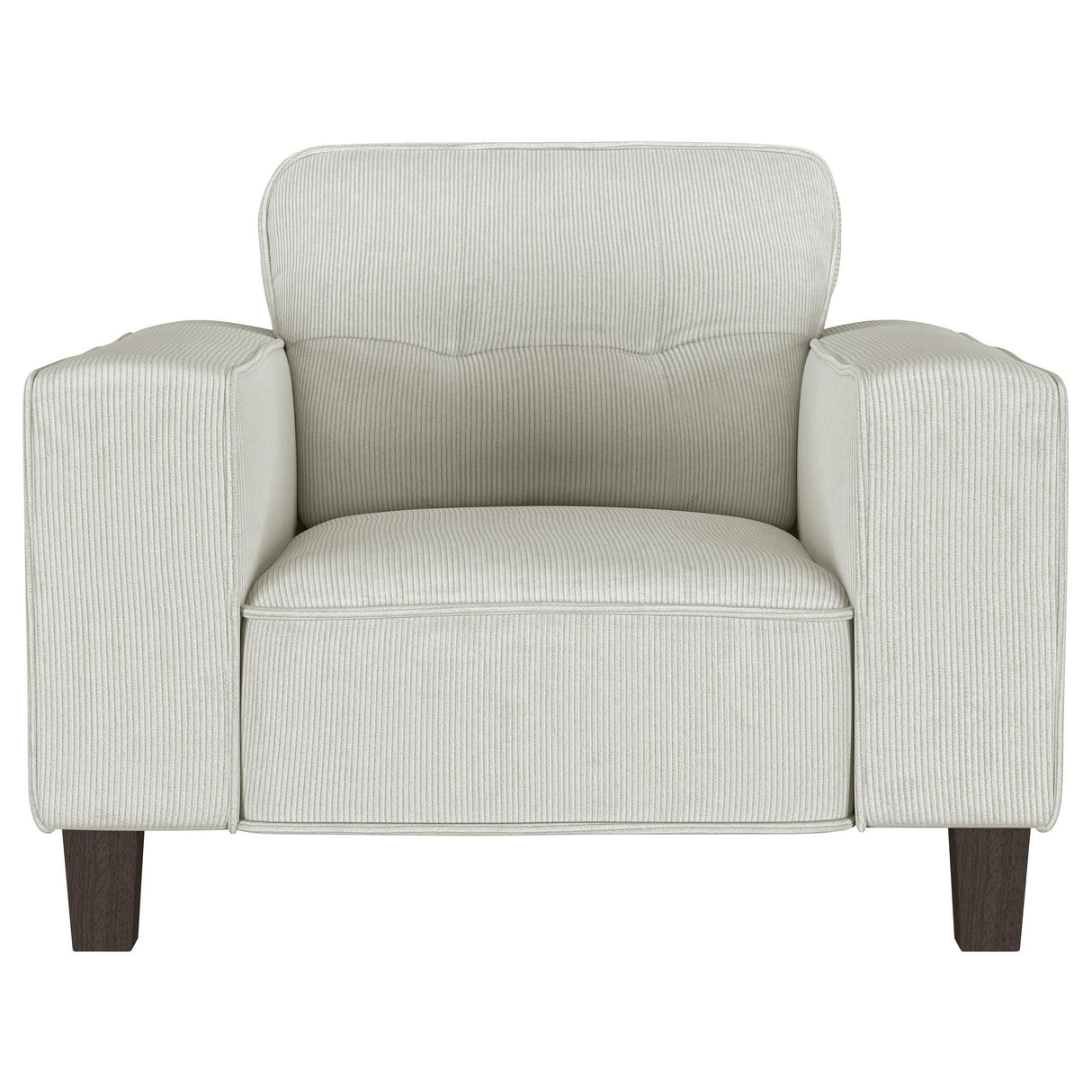 Deerhurst Beige Upholstered Tufted Track Arm Accent Chair by Coaster at Eve Furniture