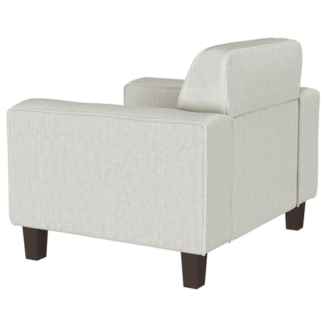 Deerhurst Beige Upholstered Tufted Track Arm Accent Chair by Coaster at Eve Furniture