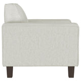 Deerhurst Beige Upholstered Tufted Track Arm Accent Chair by Coaster at Eve Furniture