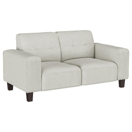 Deerhurst Beige Upholstered Tufted Track Arm Loveseat by Coaster at Eve Furniture