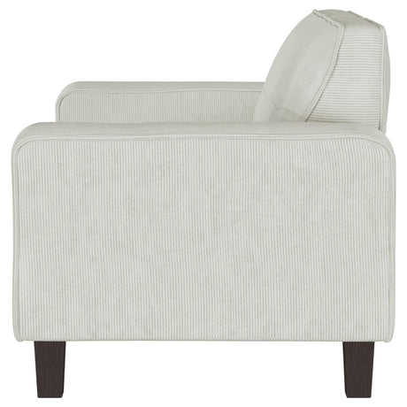 Deerhurst Beige Upholstered Tufted Track Arm Loveseat by Coaster at Eve Furniture