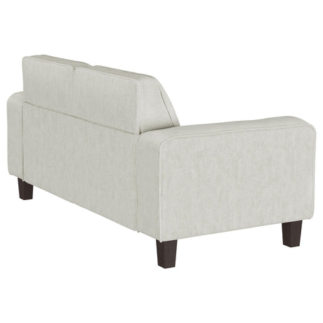 Deerhurst Beige Upholstered Tufted Track Arm Loveseat by Coaster at Eve Furniture