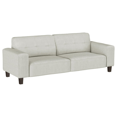 Deerhurst Beige Upholstered Tufted Track Arm Sofa by Coaster at Eve Furniture