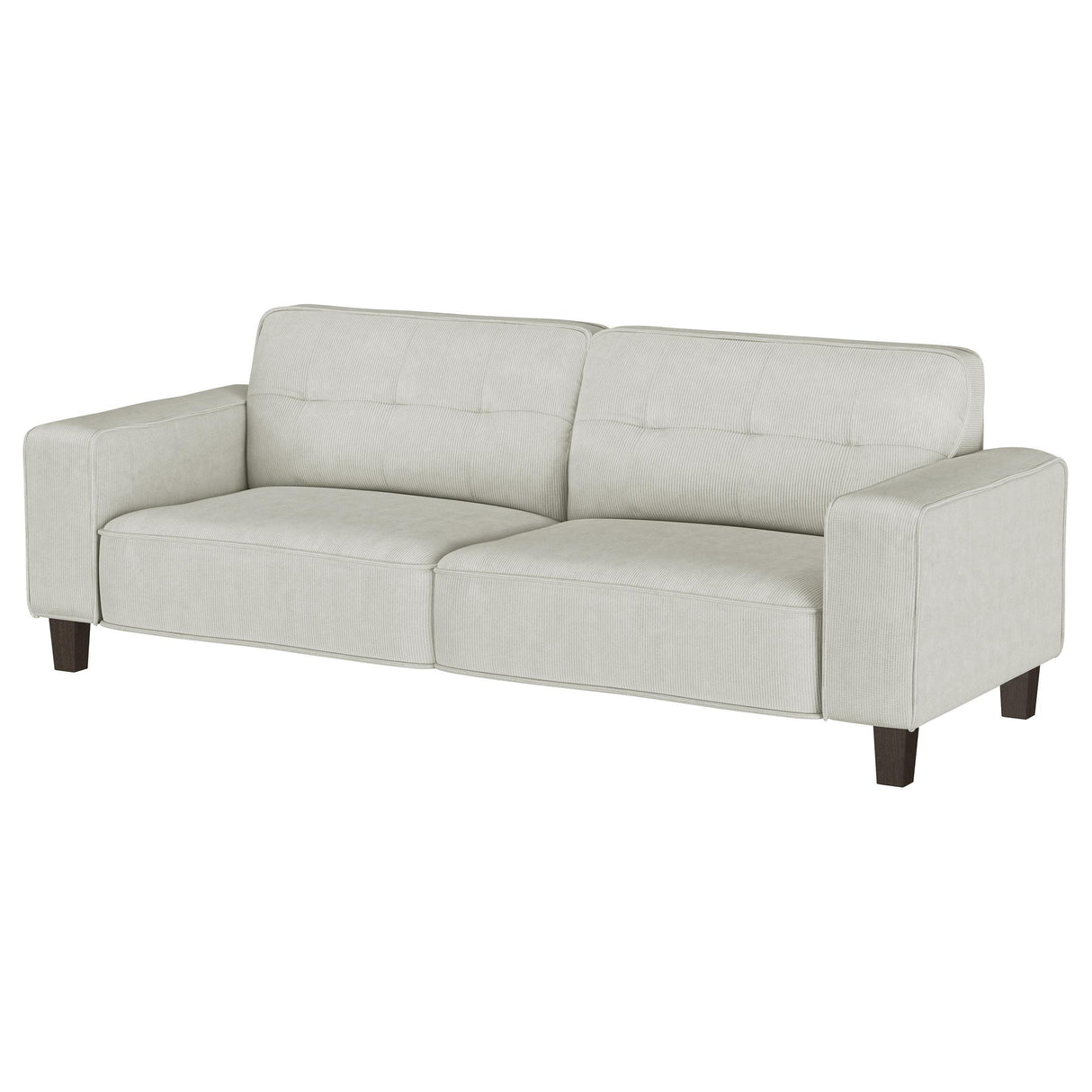 Deerhurst Beige Upholstered Tufted Track Arm Sofa by Coaster at Eve Furniture