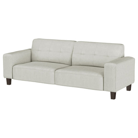 Deerhurst Beige Upholstered Tufted Track Arm Sofa by Coaster at Eve Furniture