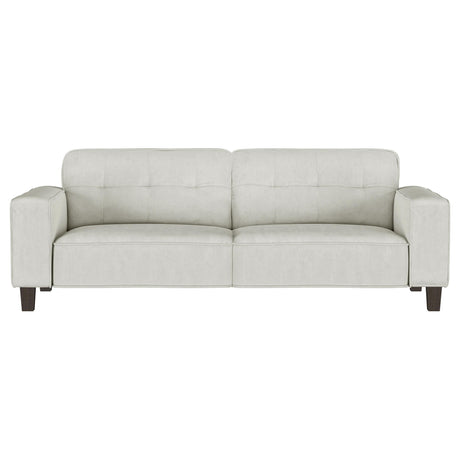 Deerhurst Beige Upholstered Tufted Track Arm Sofa by Coaster at Eve Furniture