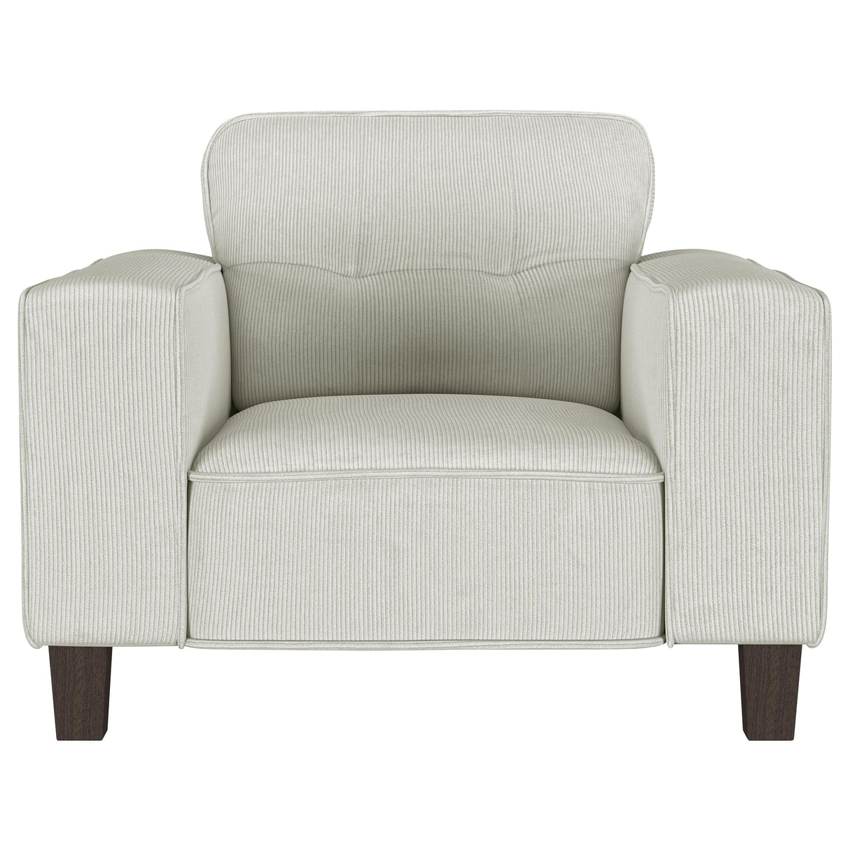 Deerhurst Beige Upholstered Tufted Track Arm Accent Chair