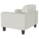 Deerhurst Beige Upholstered Tufted Track Arm Accent Chair