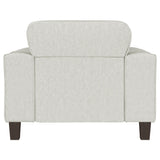 Deerhurst Beige Upholstered Tufted Track Arm Accent Chair