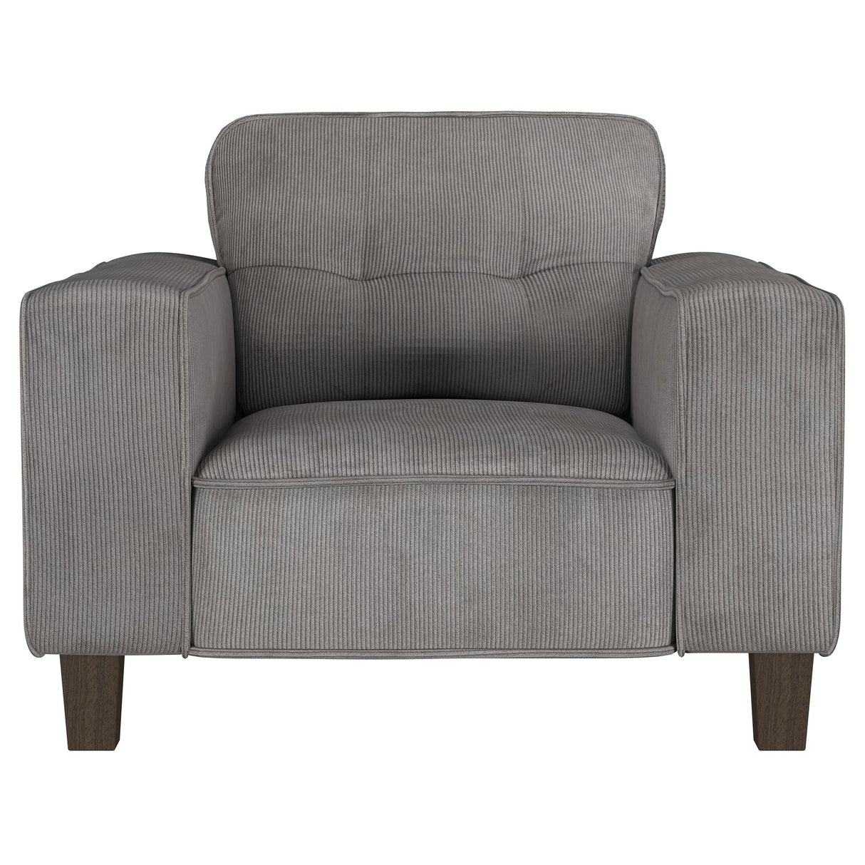 Deerhurst Charcoal Upholstered Tufted Track Arm Accent Chair