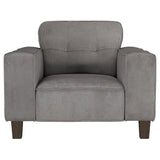 Deerhurst Charcoal Upholstered Tufted Track Arm Accent Chair